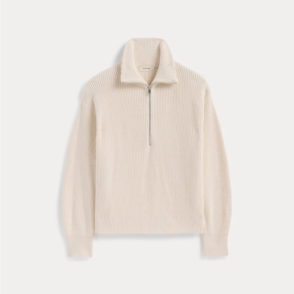 Everlane Half Zip in Everyday Cotton - Canvas Color Size Small
